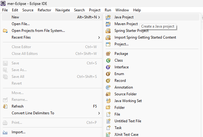 Creation projet Java