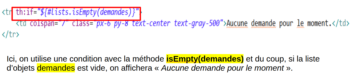Utilisez isEmpty